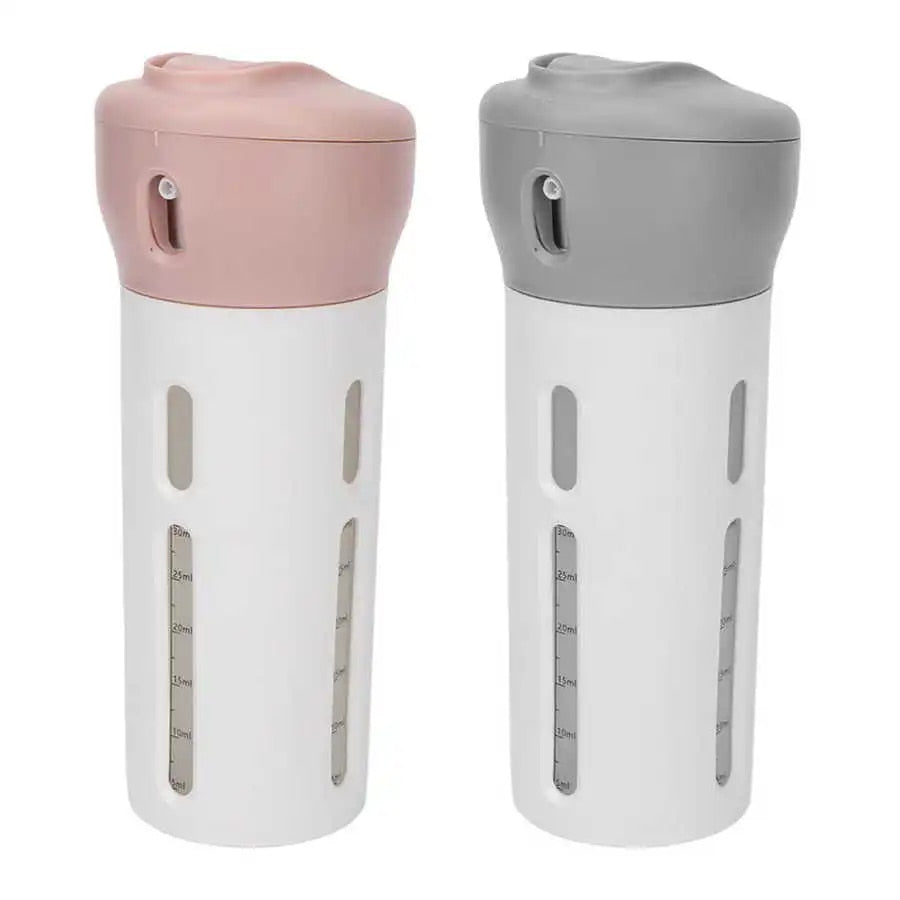 4 in 1 Portable Travel Liquid Dispenser Bottle 40ml Empty Sub-bottle Press Container Bottles Perfume Shampoo Conditioner Lotion