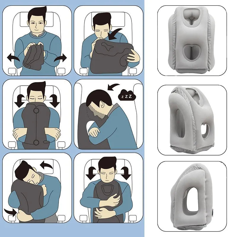 Upgraded Inflatable Air Cushion Travel Pillow